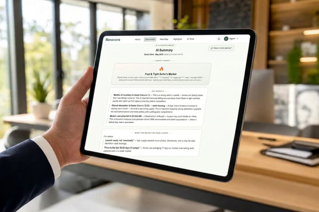 Renovora AI Summary on an iPad